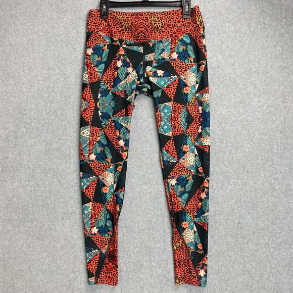 We Are Handsome Leggings Womens Large Tropical Animal Print Cheetah Geometric - Picture 1 of 15